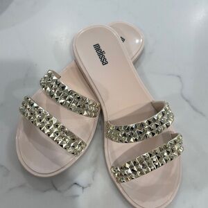 Melissa Cream Sandals with Embellished Straps